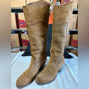 Guess Tan Suede Leather Heeled Boots